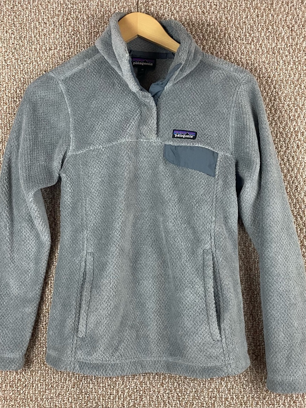 Patagonia Jacket Women's XS Snap T Gray Fleece 1/4 Soft 25443 Hiking Gorp E162